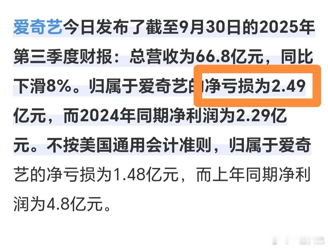 🥝第三季度亏损2.49亿哪部剧的锅