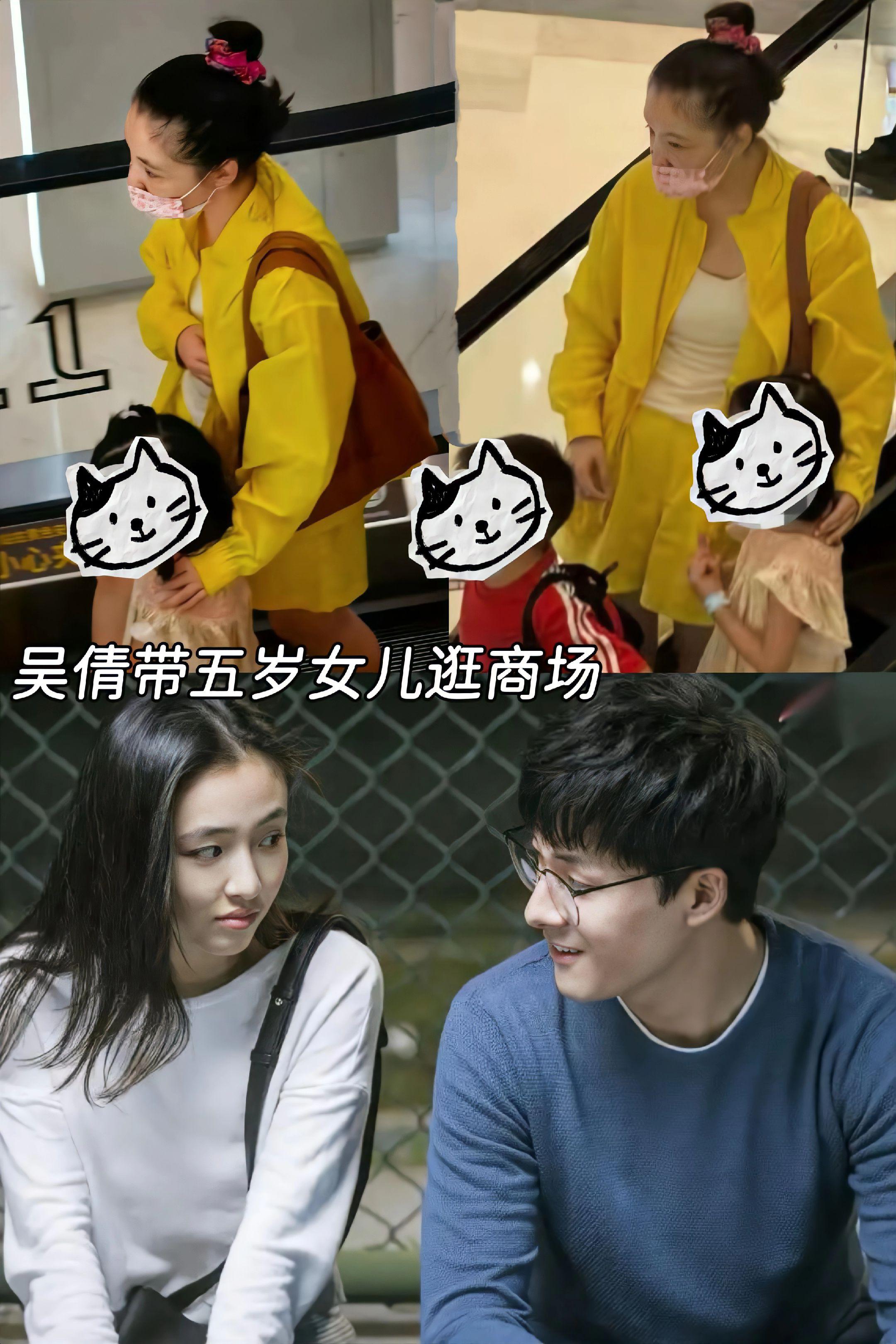 吴倩带五岁女儿逛商场，小公主遗传妈妈美貌。吴倩跟张雨剑女儿5岁了，两人...