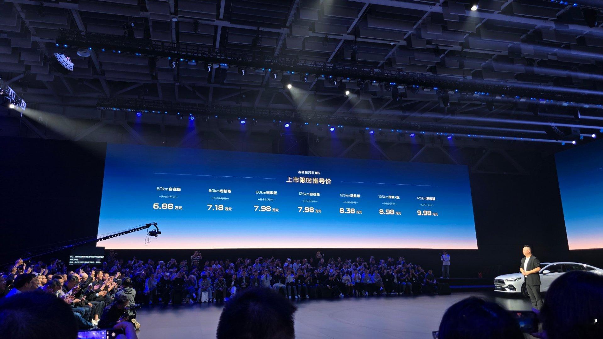 就在刚刚,吉利银河星耀6正式上市了,给大家总结一下亮点首先是价格,指导价7.48