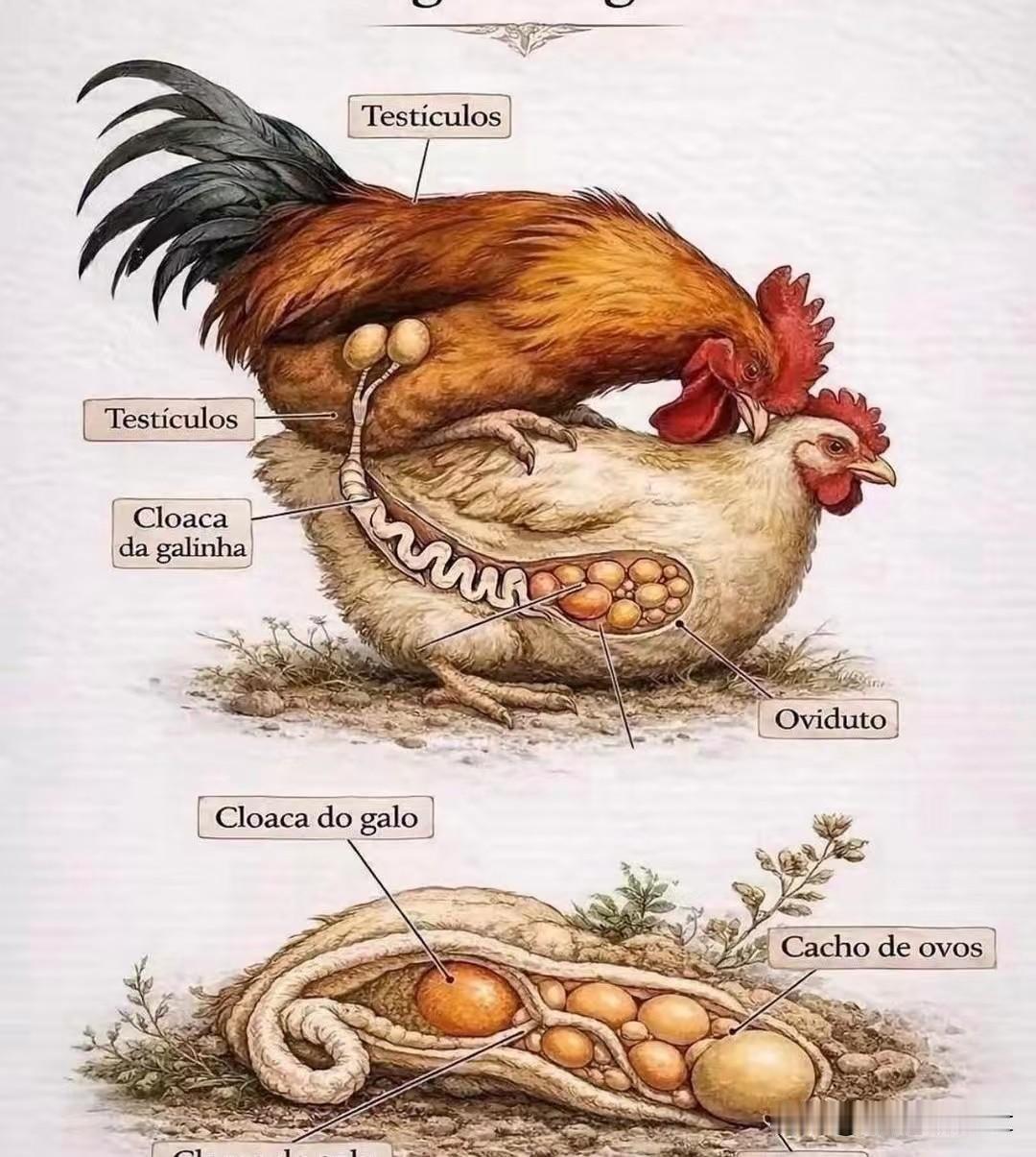 一张鸡解剖图，看懂千年难题！先有鸡还是先有蛋终于有答案？这张家禽解剖示意图，