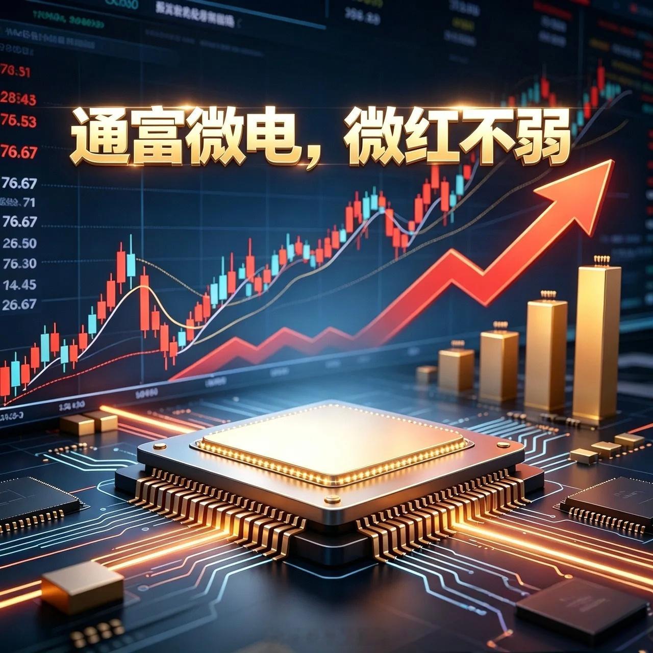 通富微电今日微涨0.04%。盘中最低砸至71元，尾盘却强力拉回76.67元，这“