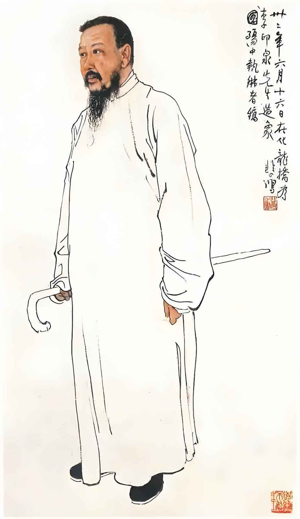 范曾的人物画和徐悲鸿的人物画做个比较。这两幅人物画功底都不错且画风古朴干练，题