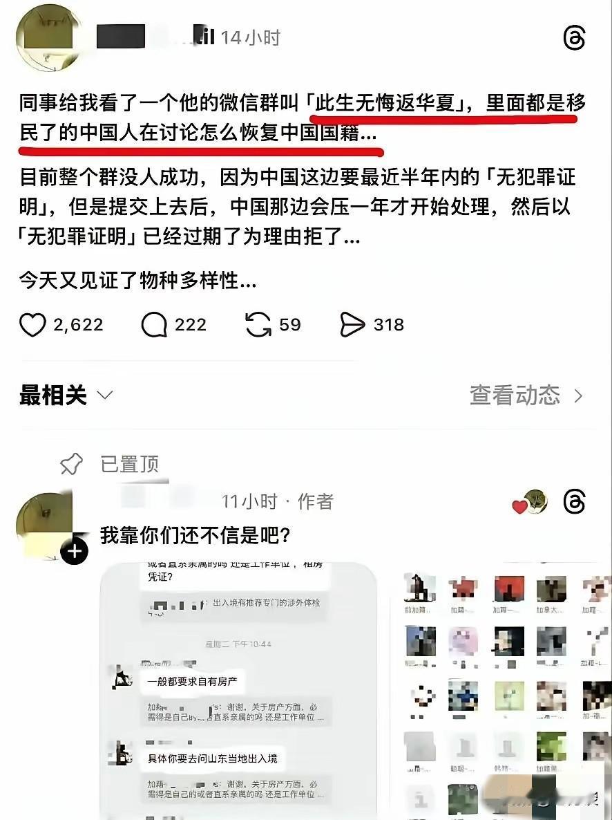 不少之前选择移民国外的网友表示，不少移民到海外的中国人，看着中国日益强大，他们后