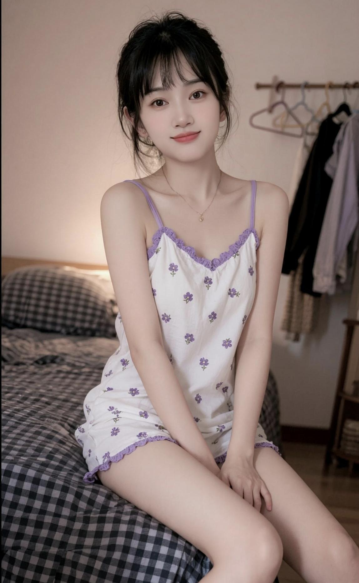 睡觉睡觉，睡美容觉。清纯甜美好身材少女写真身材就是好