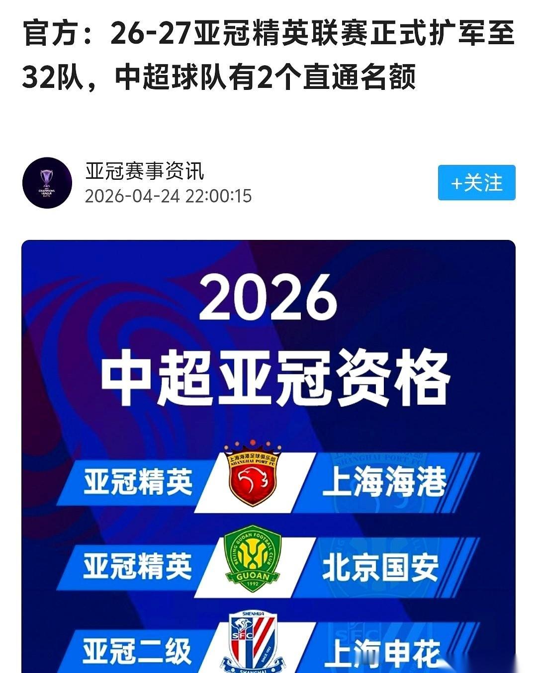 中超的亚冠名额，正在被一张一张地抽走。几年前，我们还有四个席位，满满当当，跟日