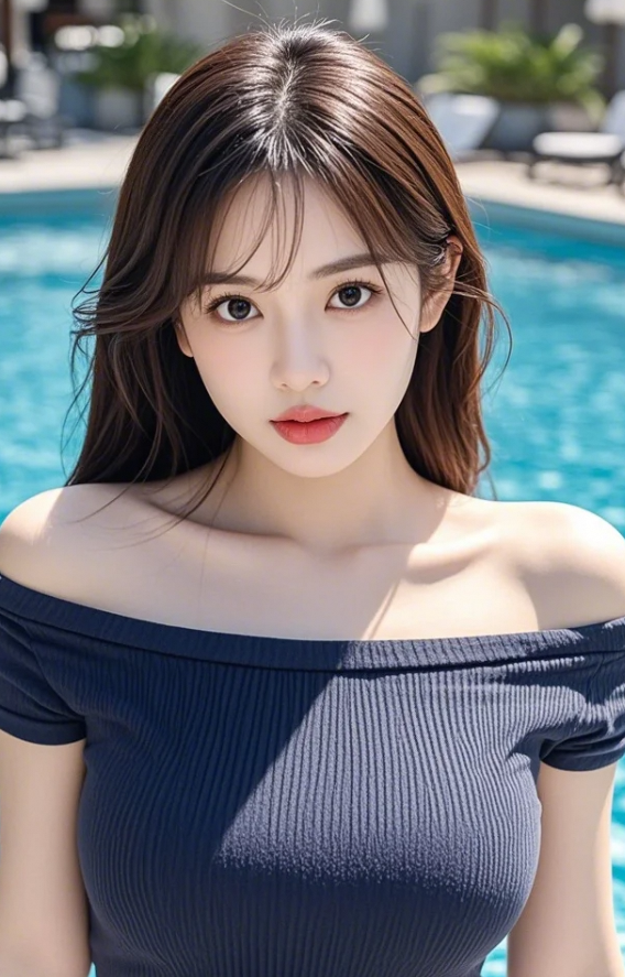 湖畔垂柳轻拂水面，她倚栏而立美如画中仙