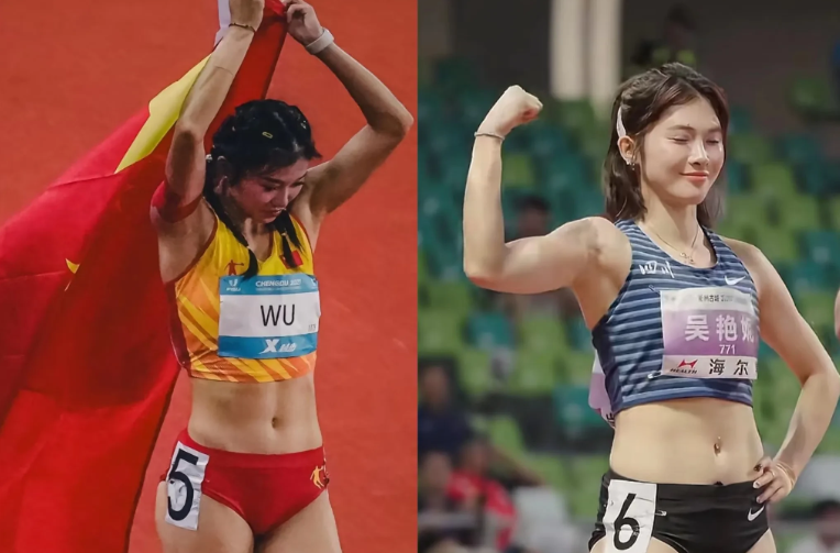 我有预感，吴艳妮很难跑进13秒了！左边是2024年的吴艳妮，在大阪赛场上以1