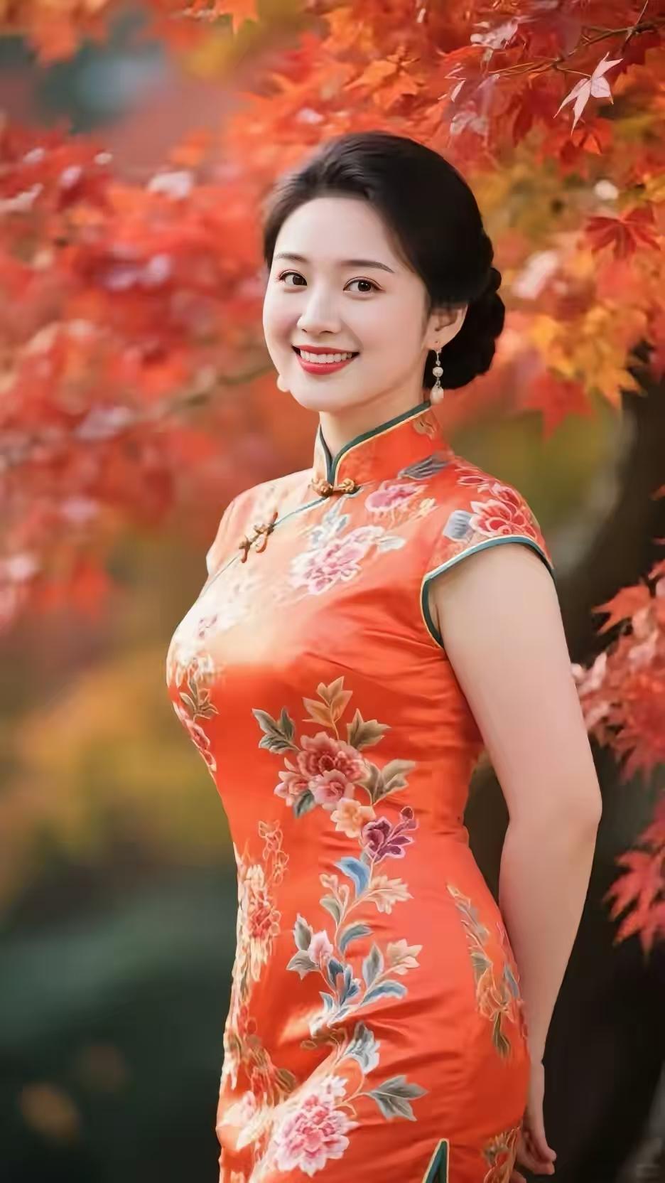 旗袍秀韵绫罗裹体韵流霞，模特娉婷映岁华。一颦一笑皆含雅，尽显东方含蓄花。