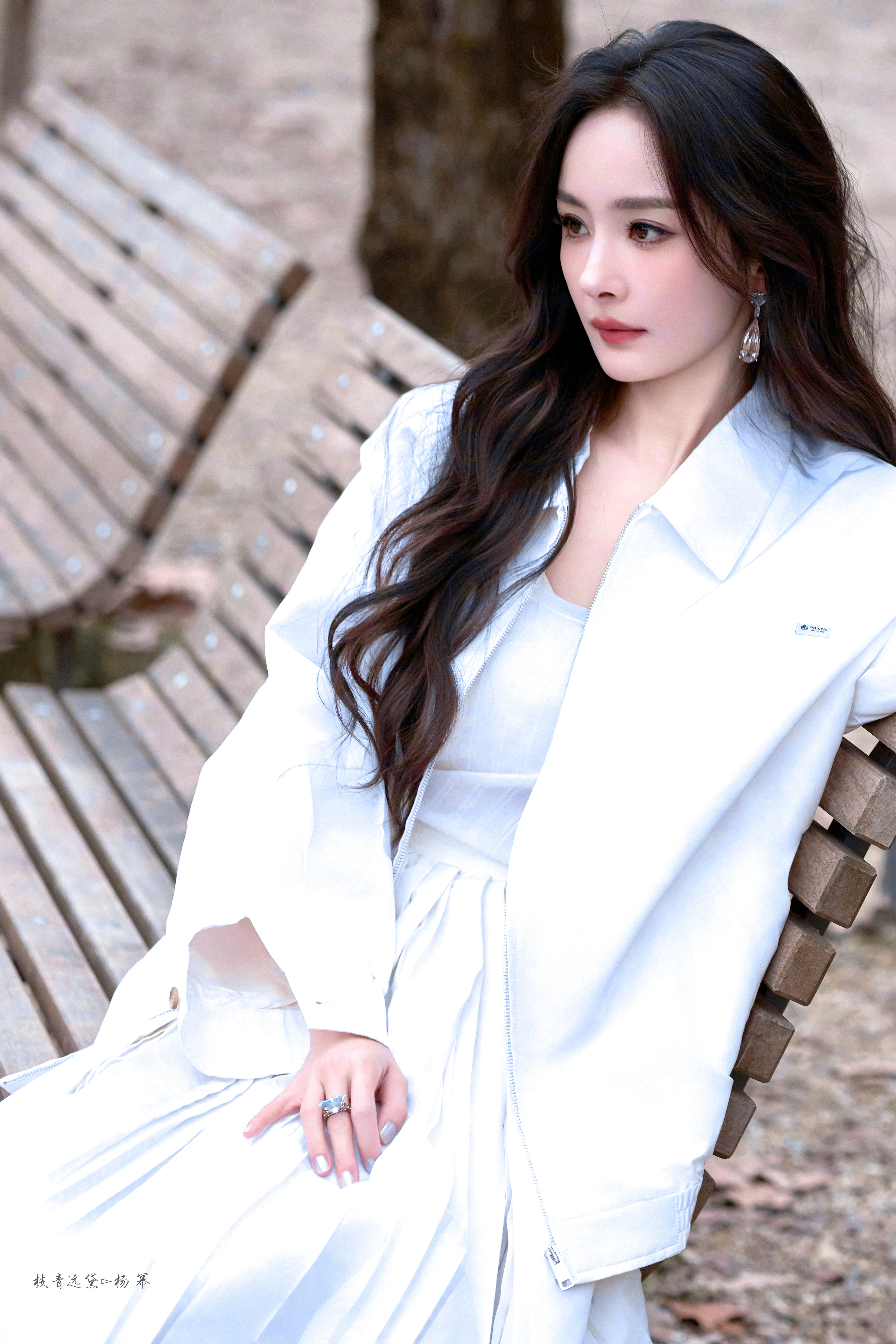 杨幂登陆少年合影杨幂全白看秀🤍