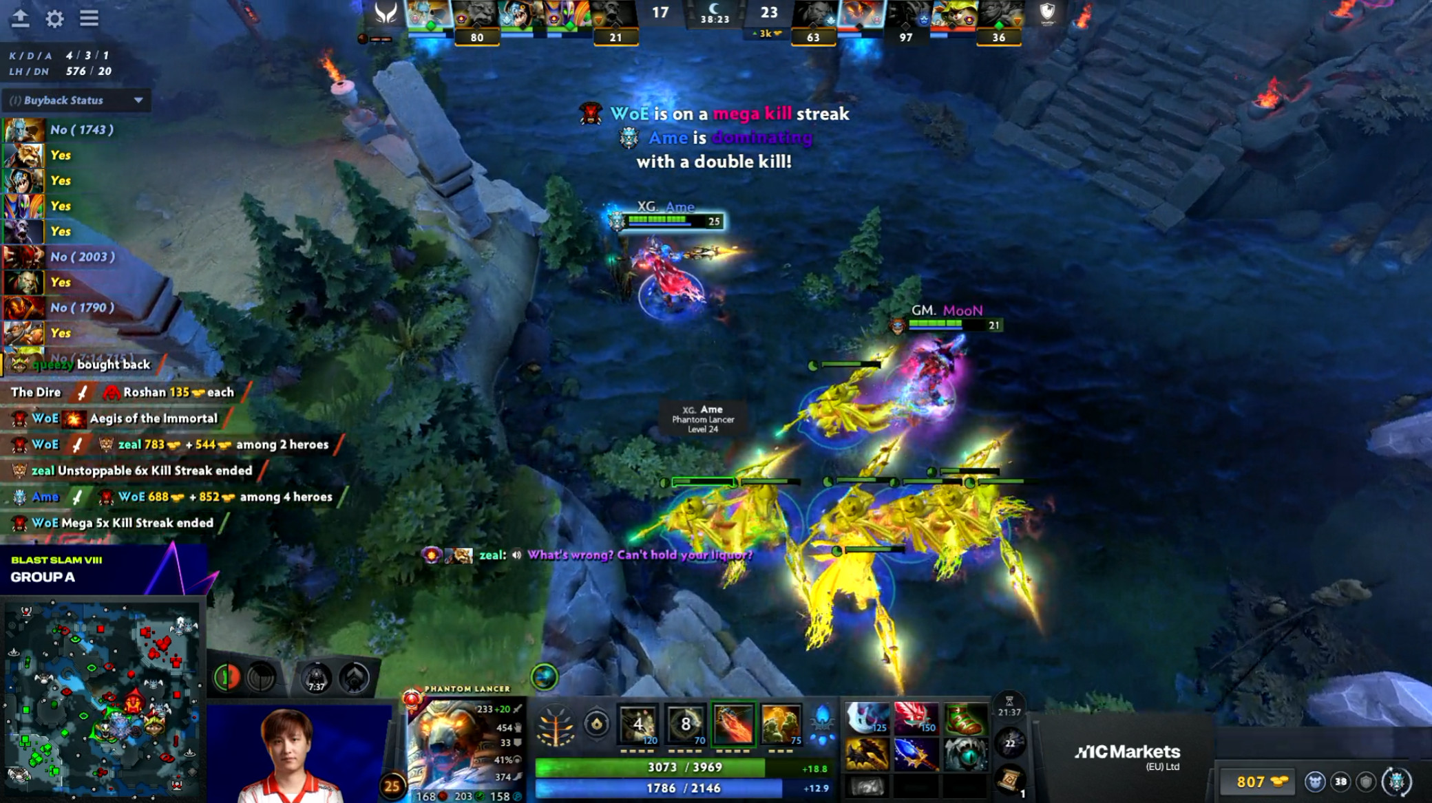 DOTA2BLASTSLAM第八季小组赛A组瑞士轮0-1组XG对阵Level