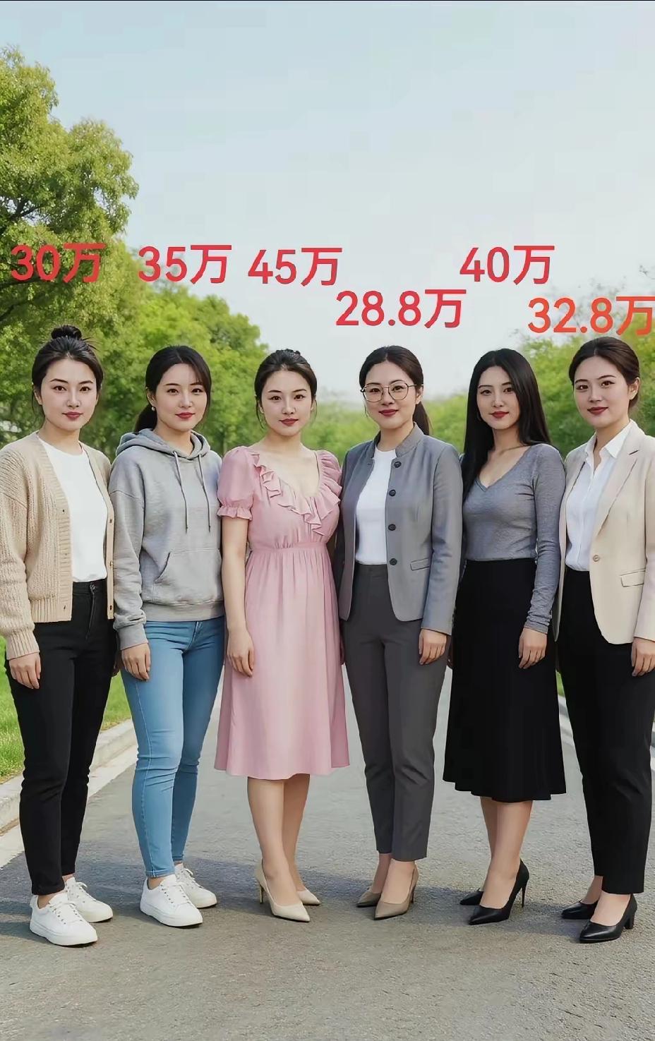 六位女生，彩礼不一样，选一个做老婆，直觉告诉我，你选哪位？