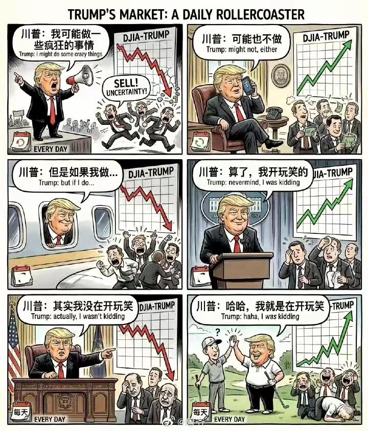 特朗普：谁是韭菜！？股市：我……[捂脸哭][捂脸哭][捂脸哭]