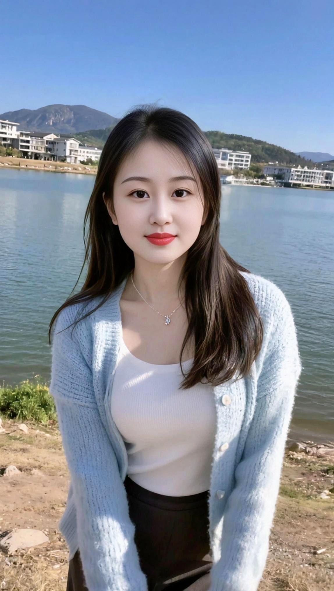 湖畔生活照甜美女孩今日分享气质女神颜值巅峰