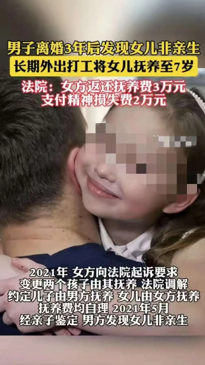 甘肃白银，一名男子离异后单身抚养了女儿三年，最后发现女儿竟然不是自己亲生的。想到