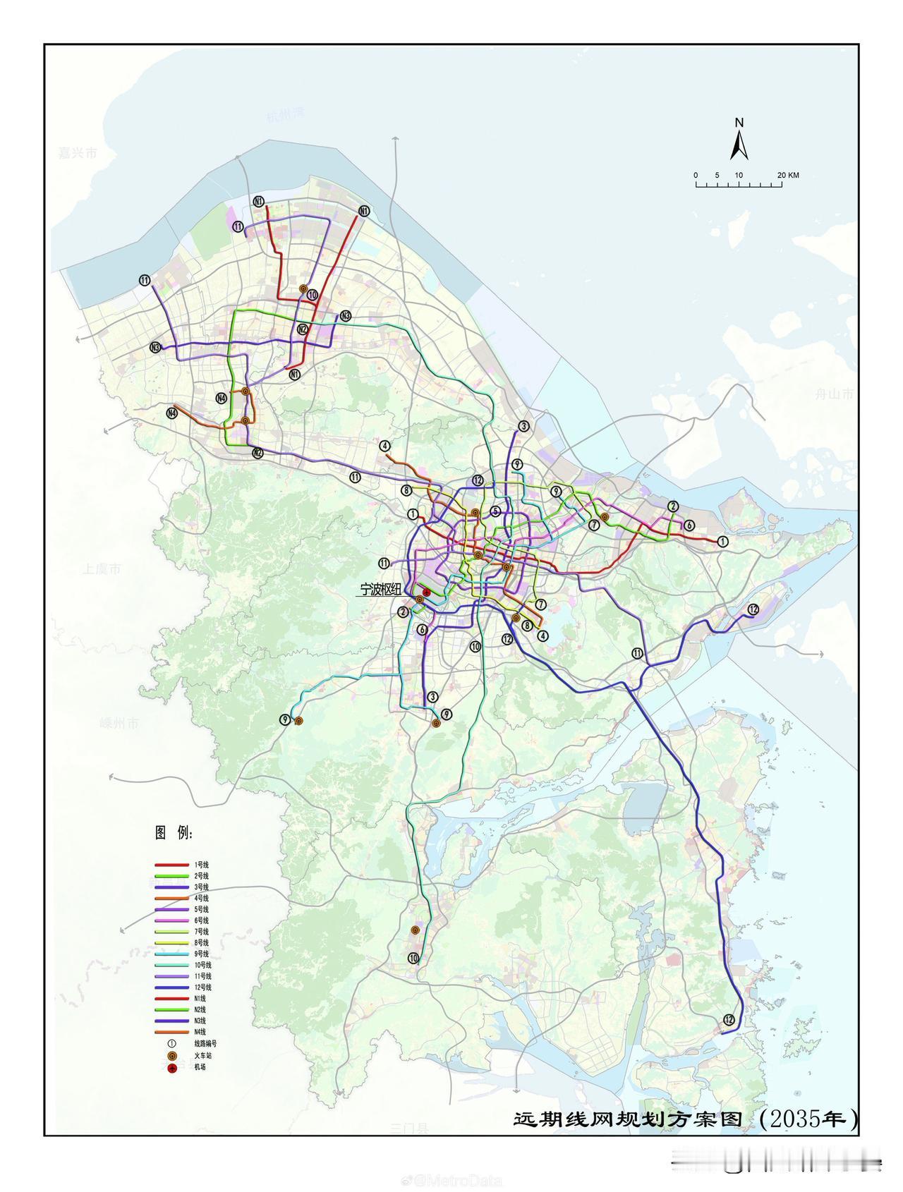 宁波地铁5号线远期规划城市环线从宁波2035年轨道交通远期线网规划来看，未来
