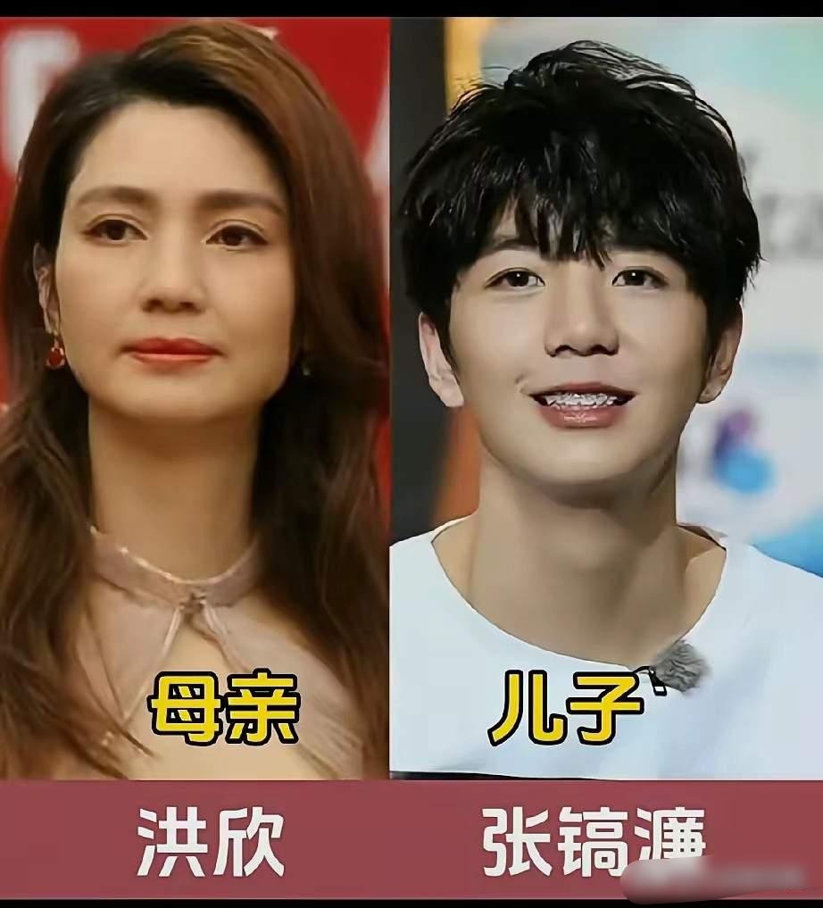 洪欣和儿子同框伊能静和儿子同框董洁和儿子同框三对明星母子，各有风采，你喜欢