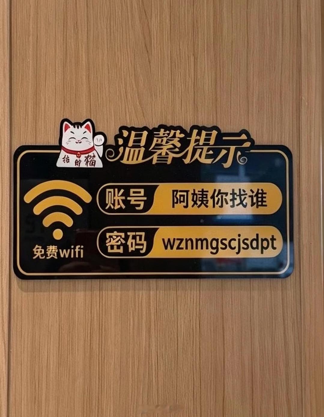 wifi密码：我找你们公司陈俊生的姘头