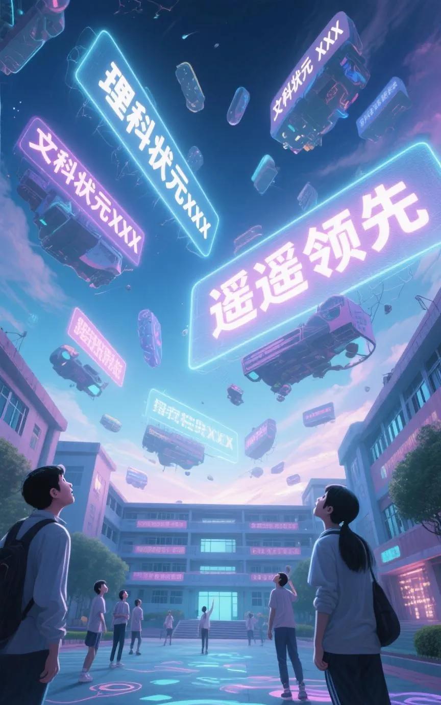 高考成绩揭晓，就会无比热闹。理科状元在XX中学！文科状元在XX中学！XX中