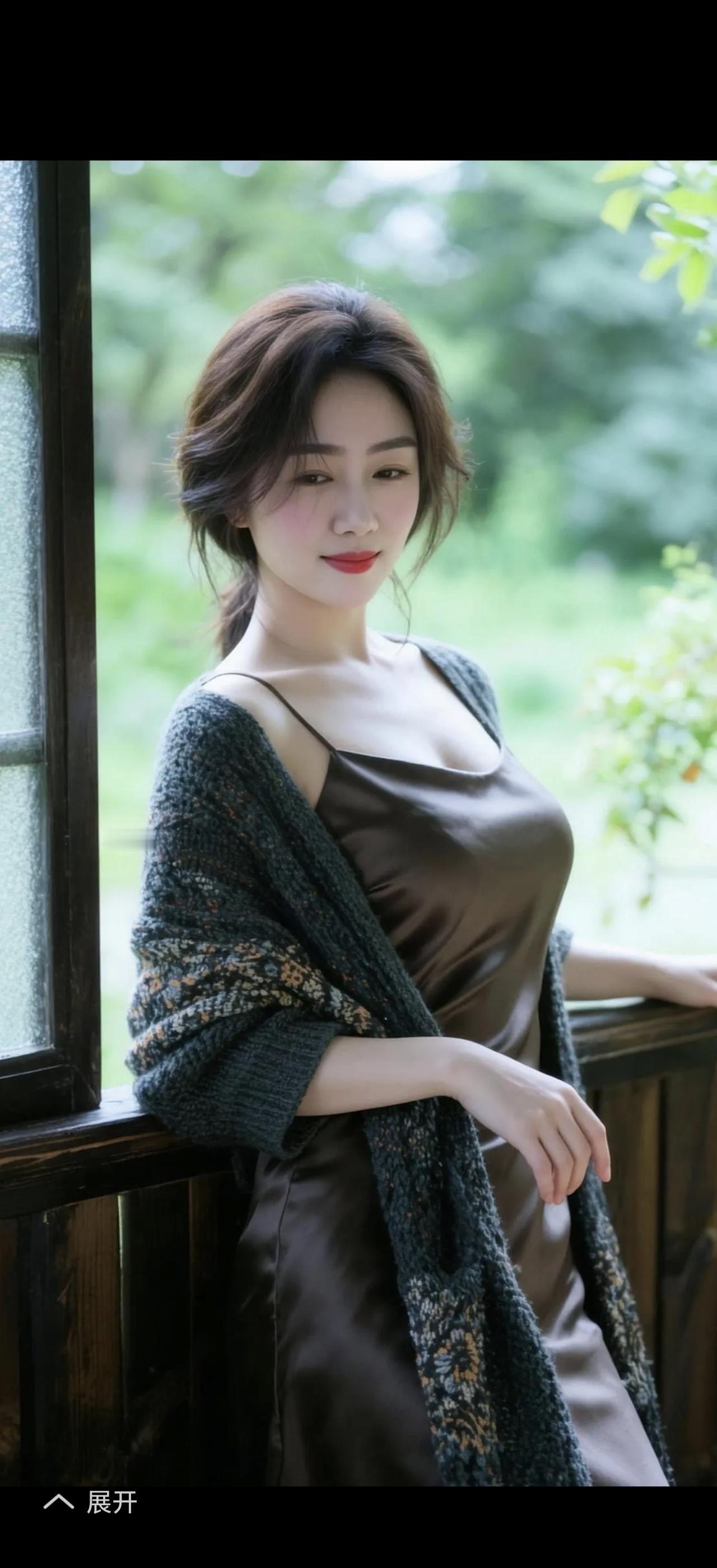 窗前倚栏人，笑语动芳心。