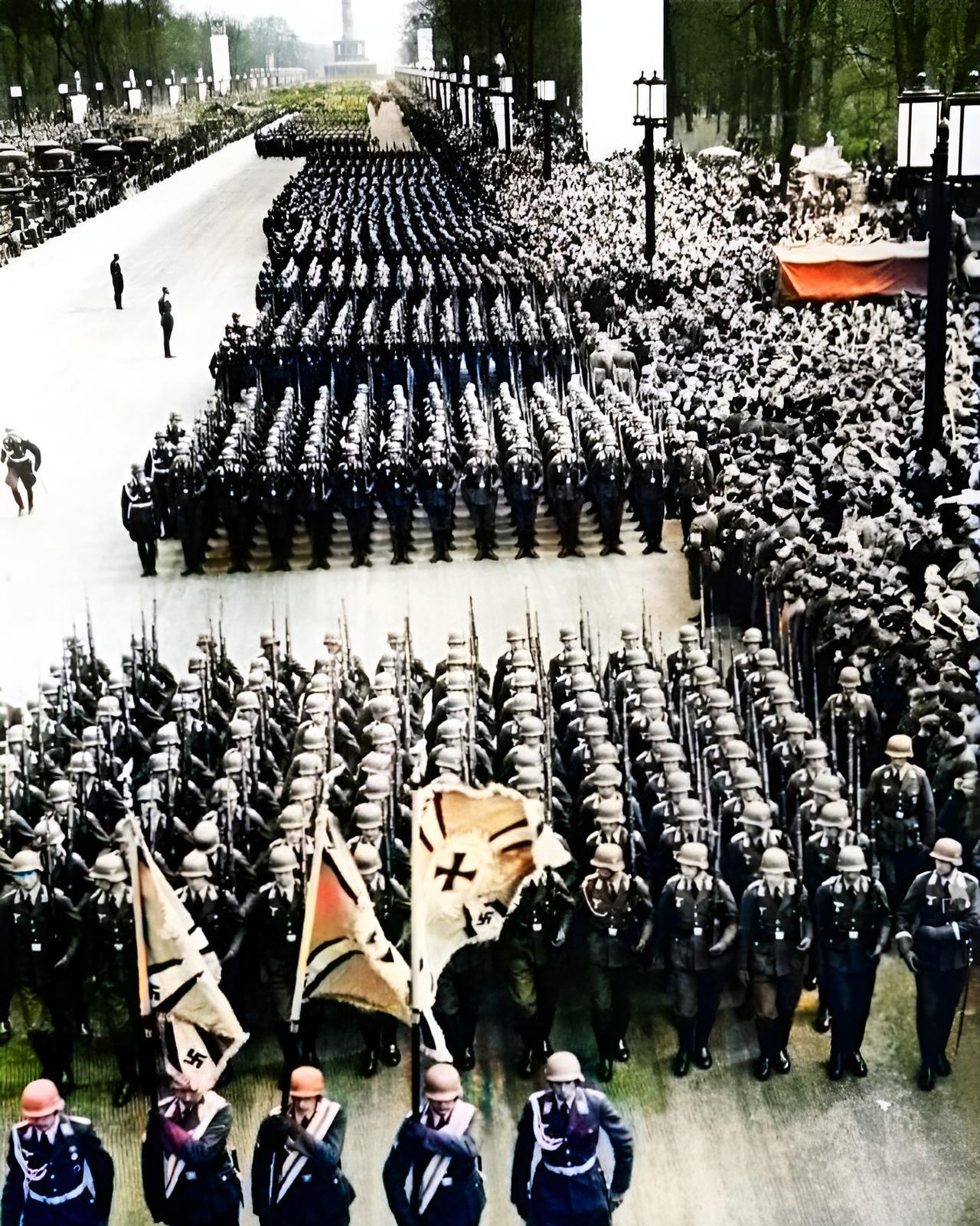 1939年德国大阅兵与1950年新中国成立一周年大阅兵。如果，1939年的德军实