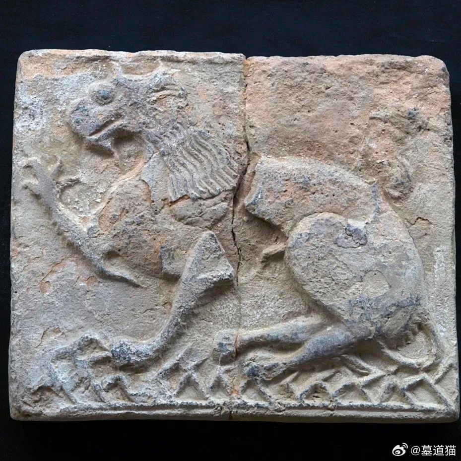 蹲狮砖，隋代，莫高窟第467窟​​​