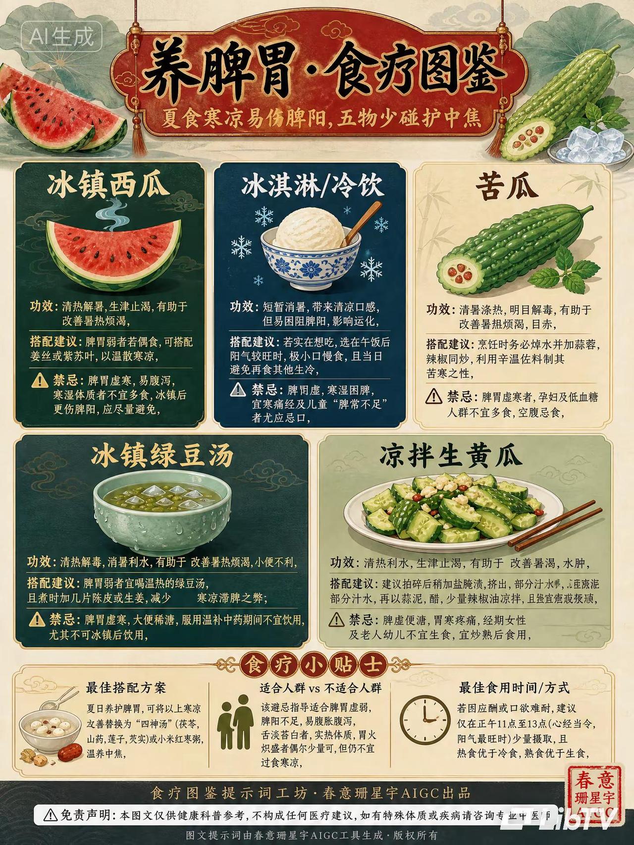 脾胃差的别划走，这条忌口清单值千金💡。夏天脾胃差的人，有些“消暑神器”真得悠着