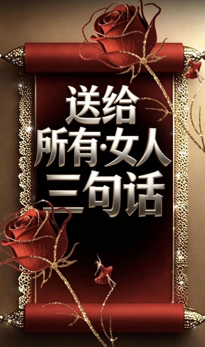 如果让我送给所有女人三句话，我会说这三句：第一句：你的底气，永远来自你