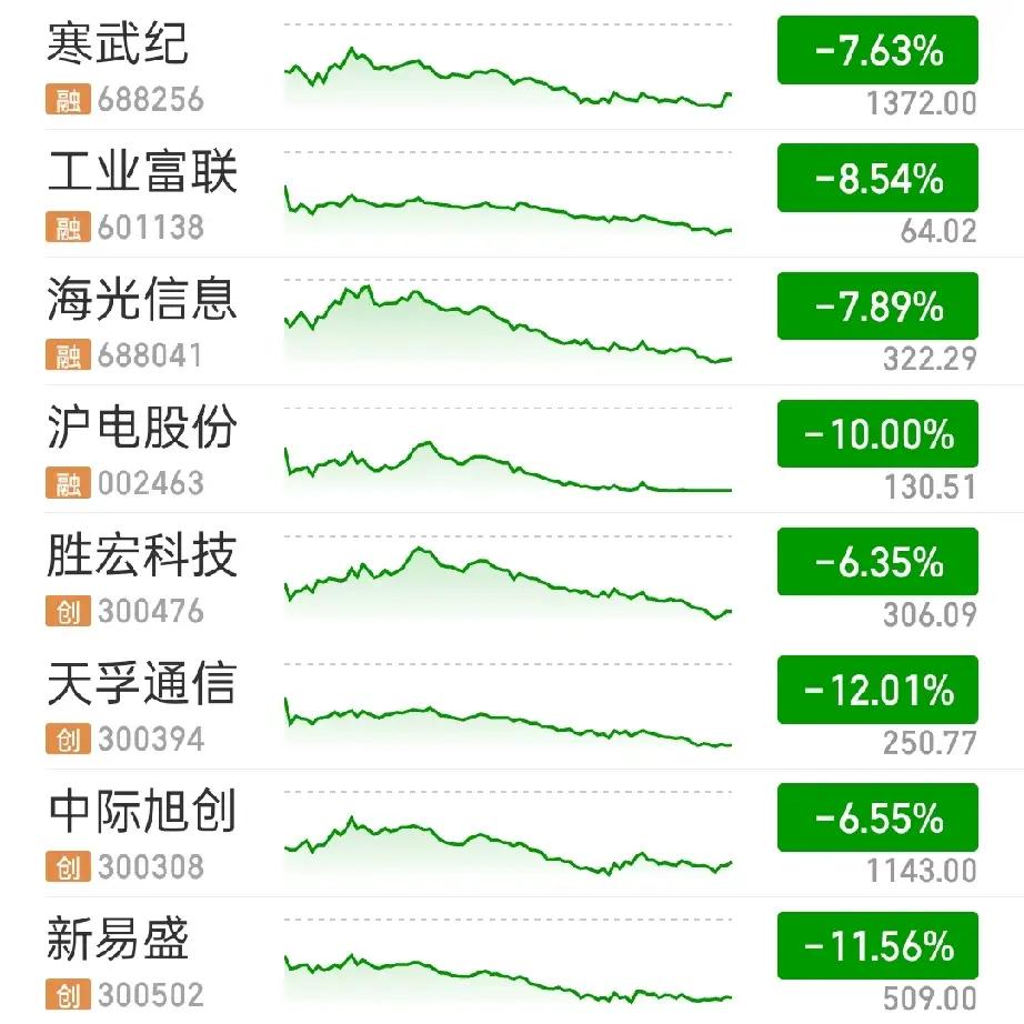 其实你仔细观察一下就会发现，CPO板块的核心个股早就跌破位了。新易盛和中际今天收