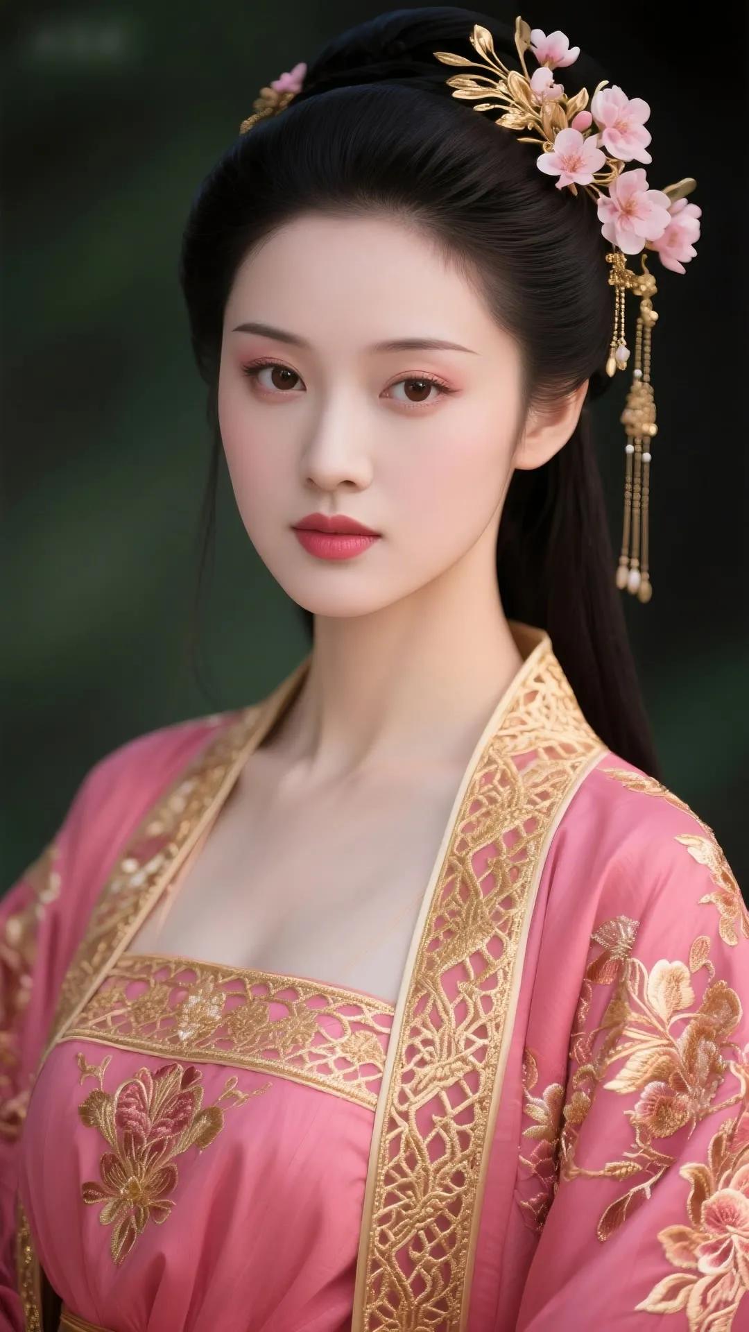 古典美人，粉黛轻施，金钗玉簪，韵味十足。