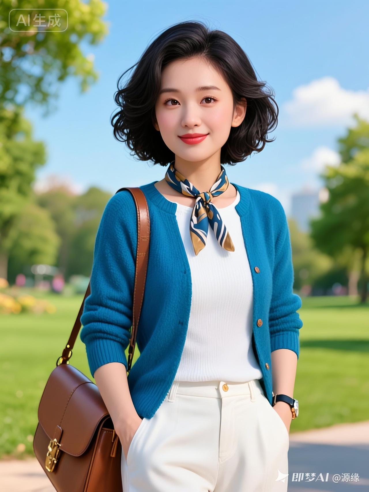 这位小姐姐穿得很时尚哦！