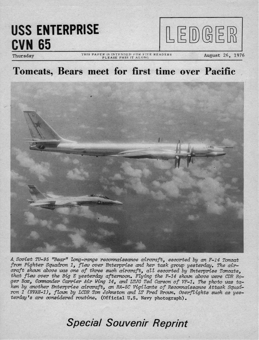 猫宁。1976年，Tu-95熊与F-14大猫的初遇