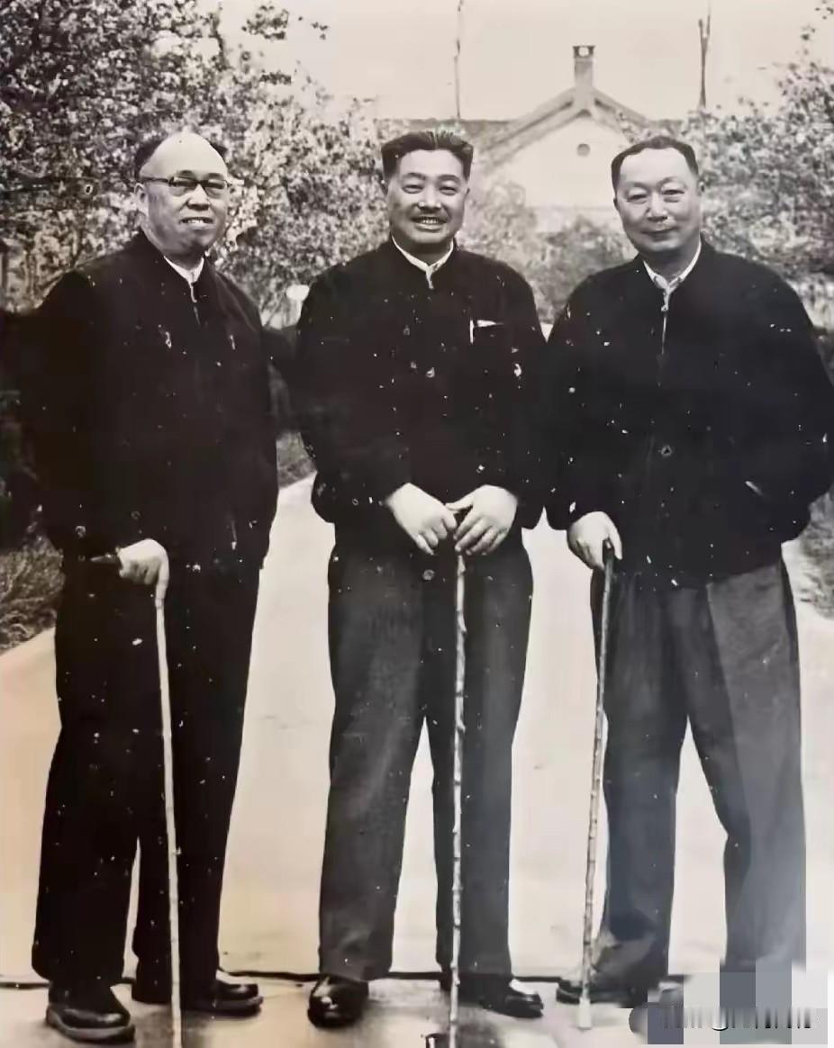 照片中的这三个人，只能认出中间的这个人，其他两位不认识，在拍摄这张照片的时候，他