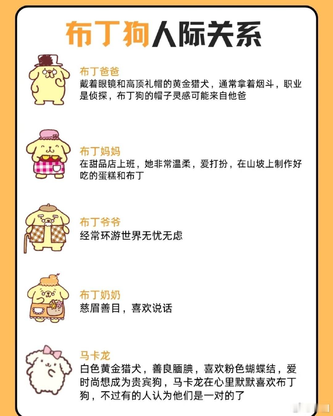 布丁狗人际关系没想到布丁狗人际关系还挺复杂，好友一大堆，还有绯闻伙伴，妥妥三丽
