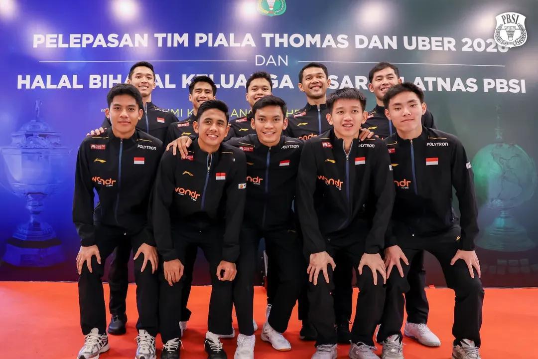 印尼队汤尤杯赛前誓师大会📷2026年汤尤杯羽毛球