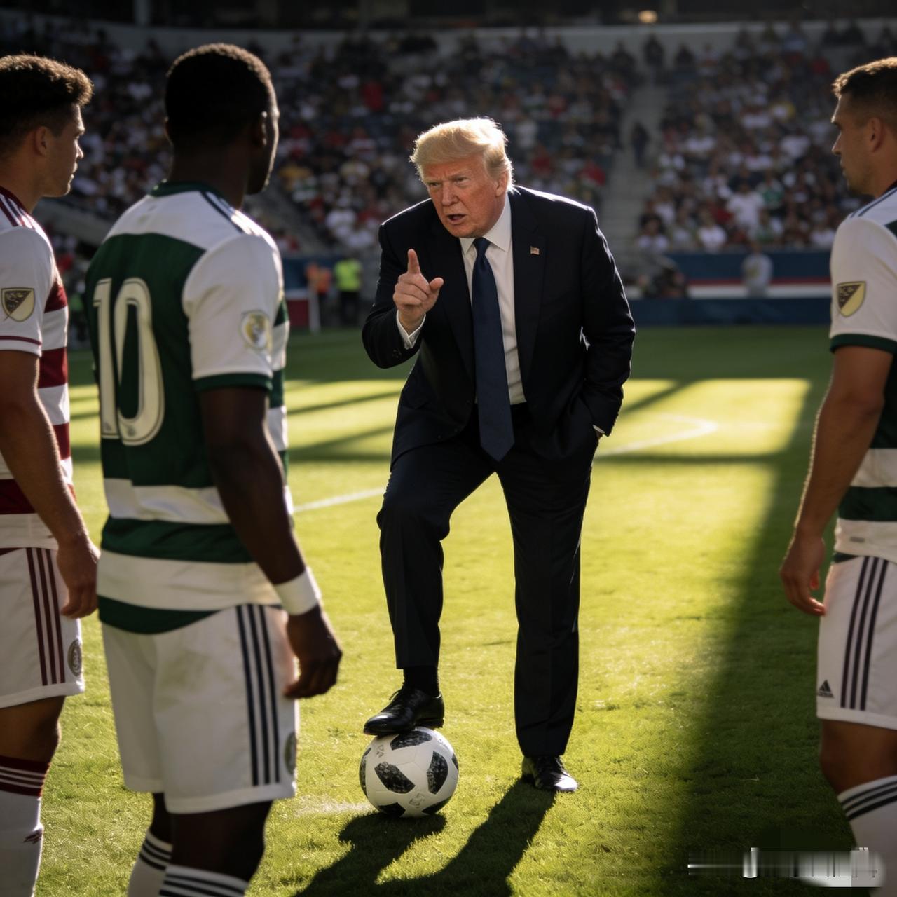 你认为世界级球王是谁？以前的罗纳尔多、C罗还是梅西呢？特朗普说:他也会踢足球