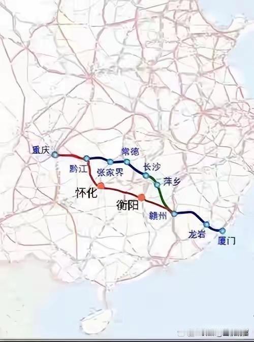 如果渝厦高铁走南线，经过衡阳，衡阳有可能超怀化，成湖南第二大高铁枢纽。渝厦通道