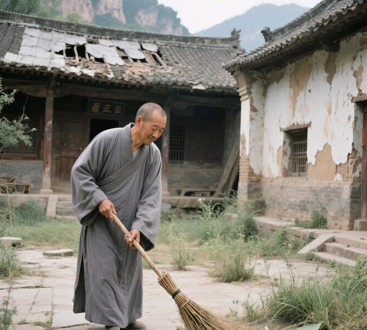 我村有一个人去五台山出家。出师后，在山西找了个破败的庙宇，自立门户，当时仅仅他自