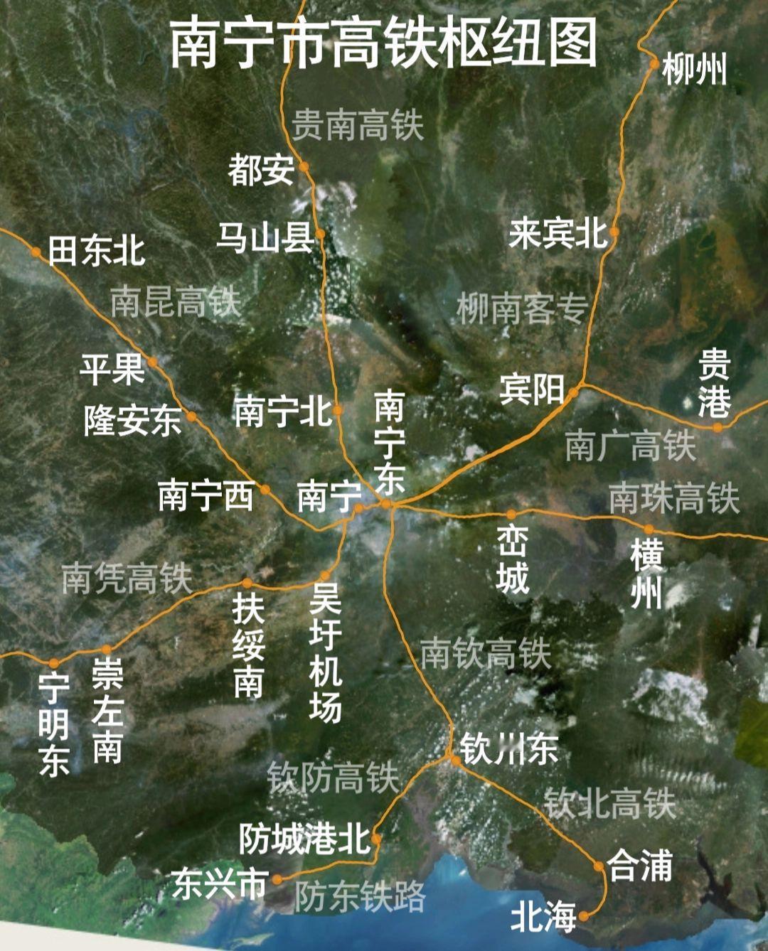 南宁市高铁枢纽图