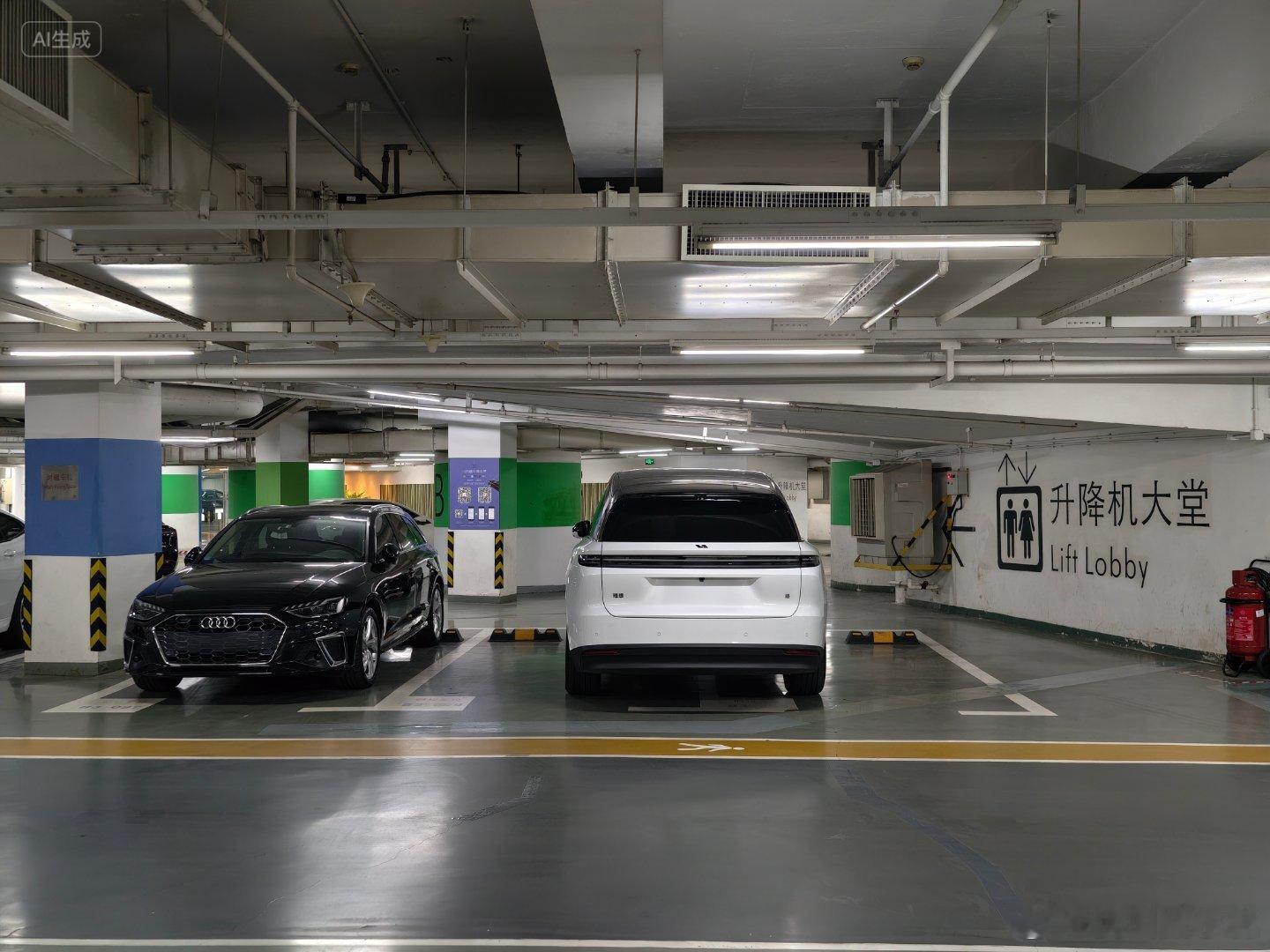 我觉得其实理想i8屁股是蛮好看的特别在这个空旷的停车场里，你们觉得呢？理想i8﻿