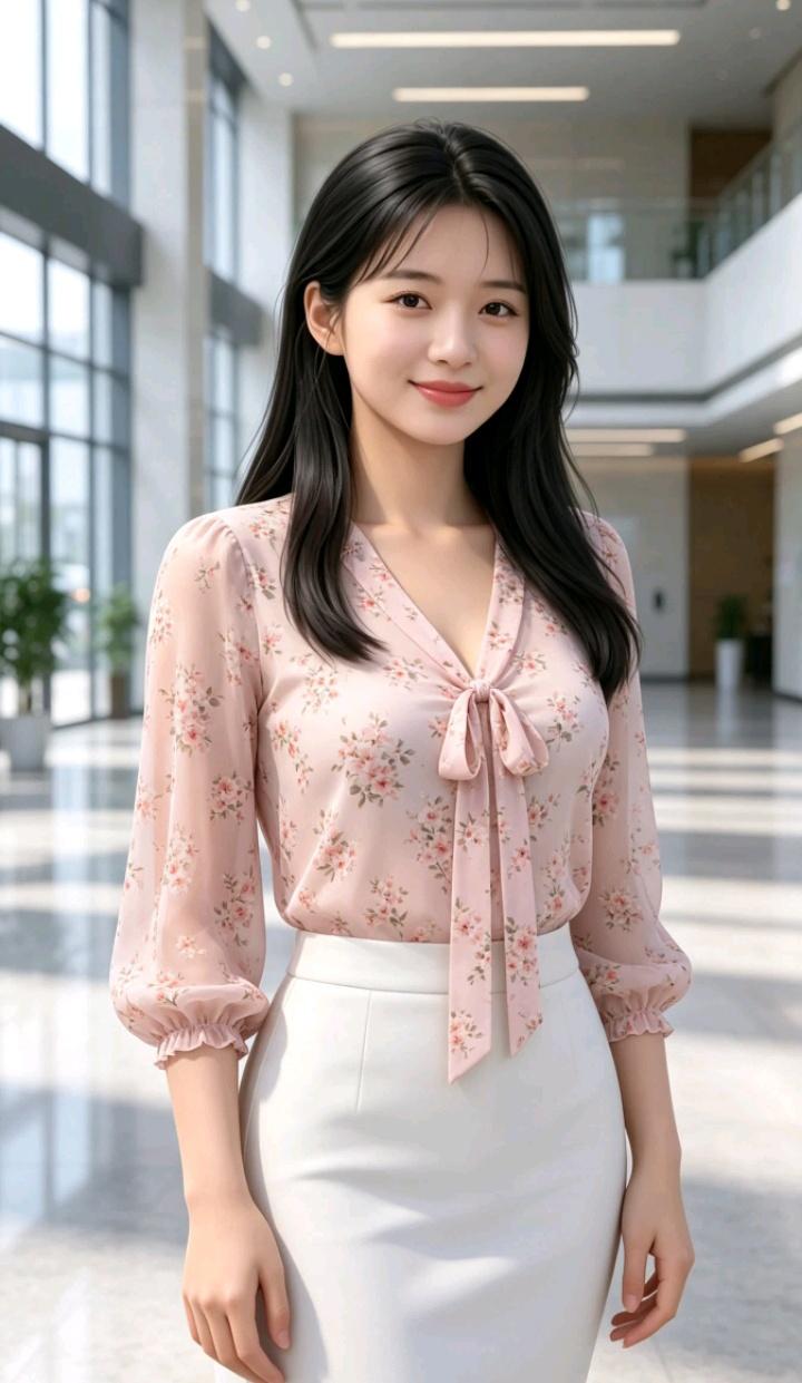 这姑娘穿着花衬衫和白色裙子，真漂亮！你认为漂亮的女人何时最为迷人白衬衫白裙穿搭