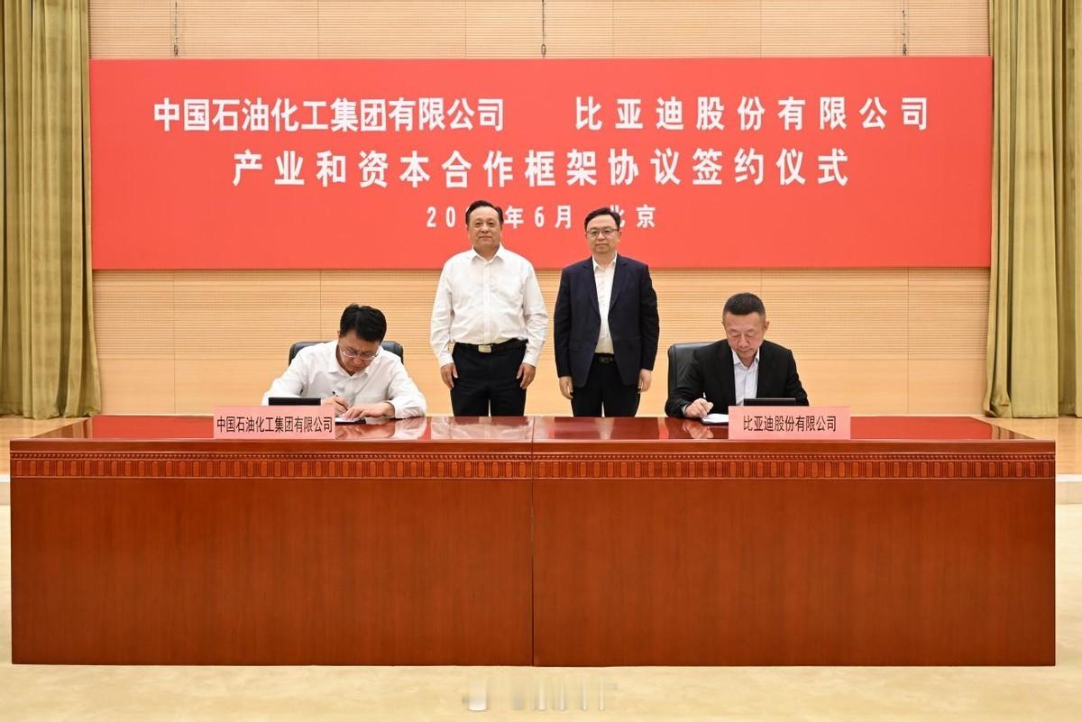 中国石化与比亚迪签署合作框架协议充分说明没有什么不能合作的，都以为油电水火不容。