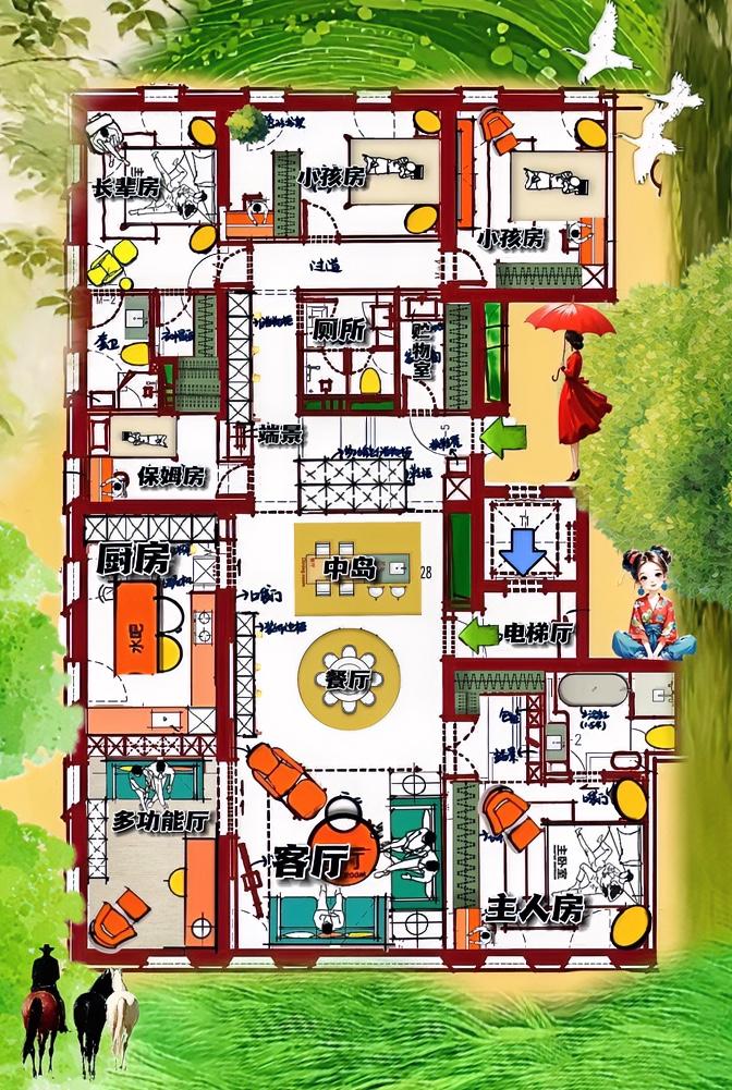 老宅子这一改，留下的是收纳，补贴是双胞胎房间，248㎡分明是一块架在火上烤的大平