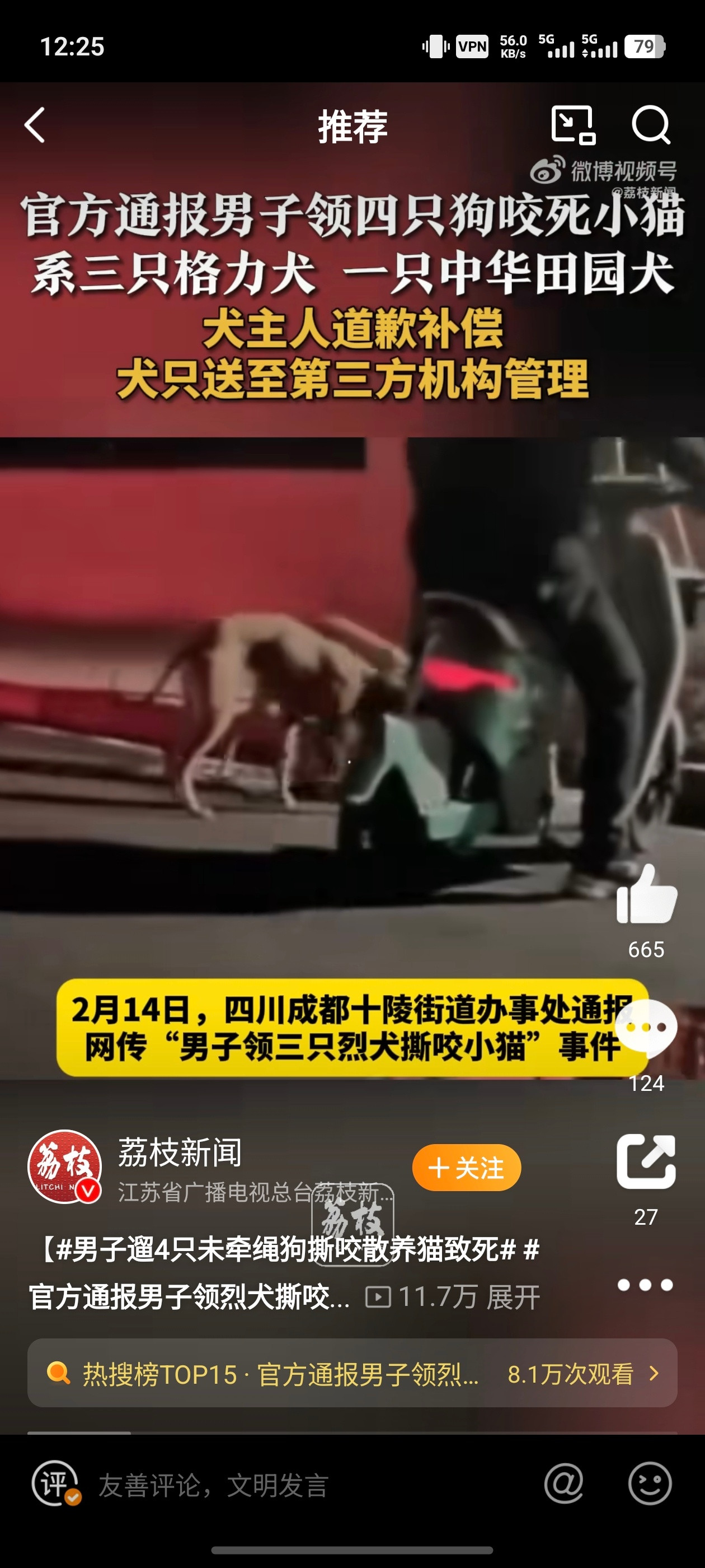 官方通报男子领烈犬撕咬小猫致死烈性犬+不牵绳叠buff是吧[汗]还是代价太低了