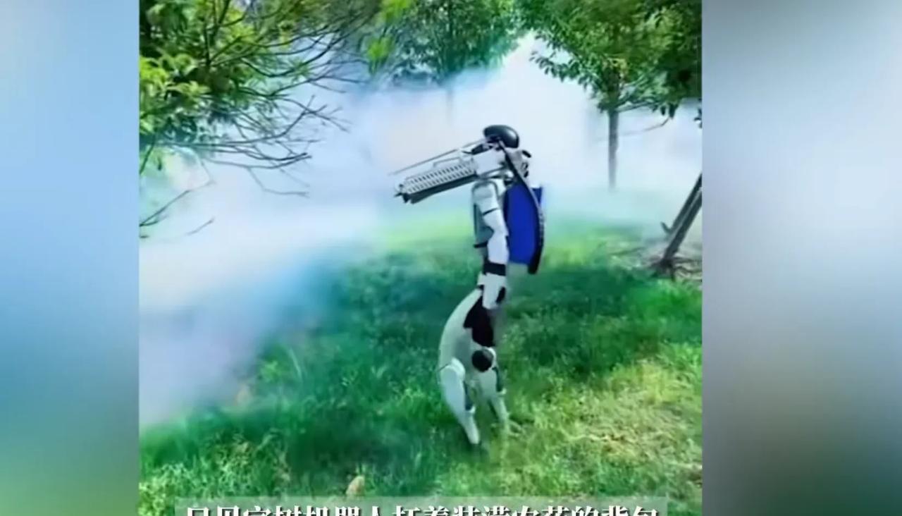 中国某公司机器人喷农药，这场景怪怪的这是近期在互联网上我国某科技公司展示的自己