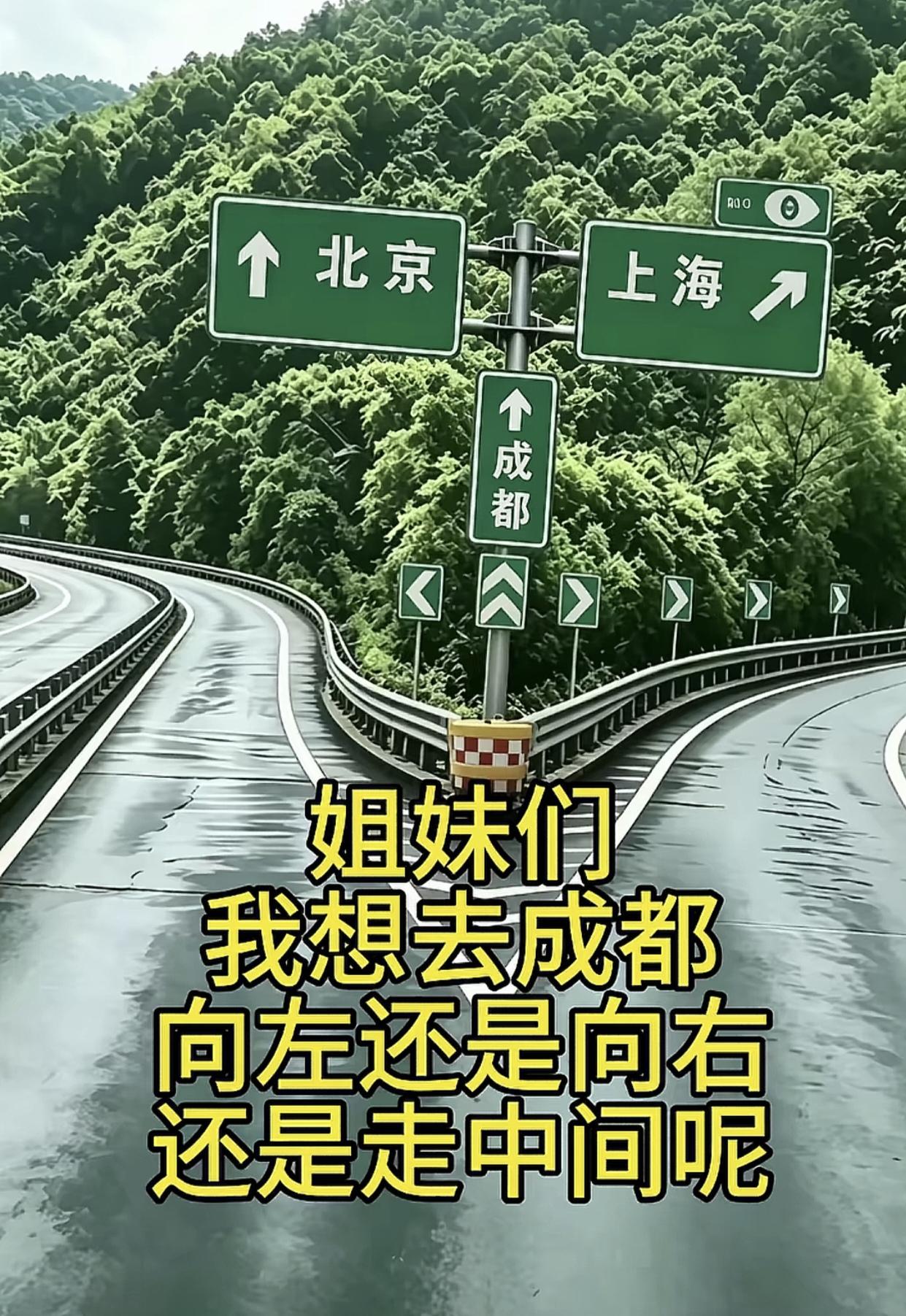 给我笑的不行了，走中间能到成都吗？