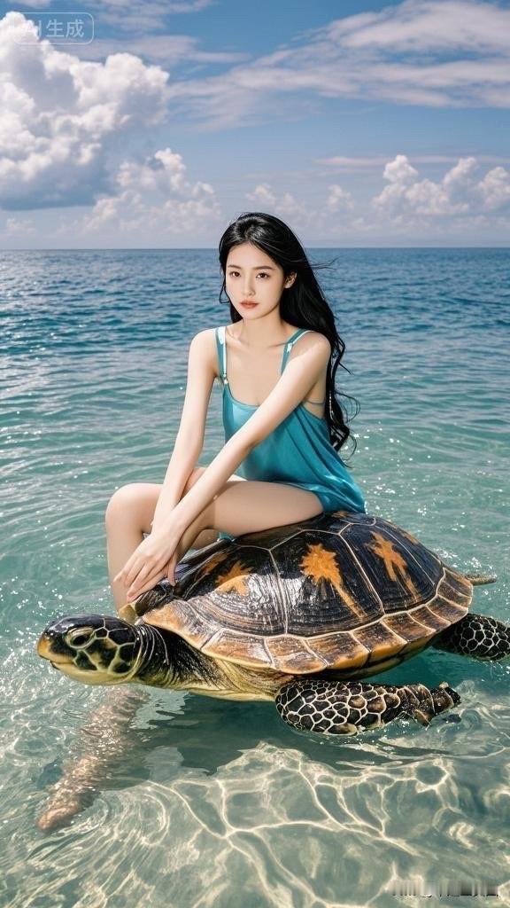 海边的浪漫时光，与海龟亲密接触，感受大自然的魅力！🌊🐢💙
