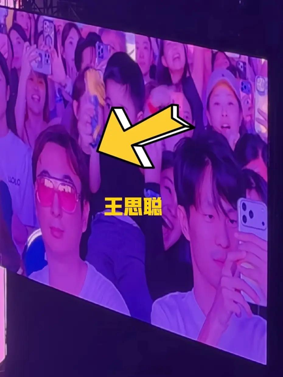 王思聪带女朋友去新加坡看blackpink演唱会，没想到大屏幕扫到他了，这也太巧