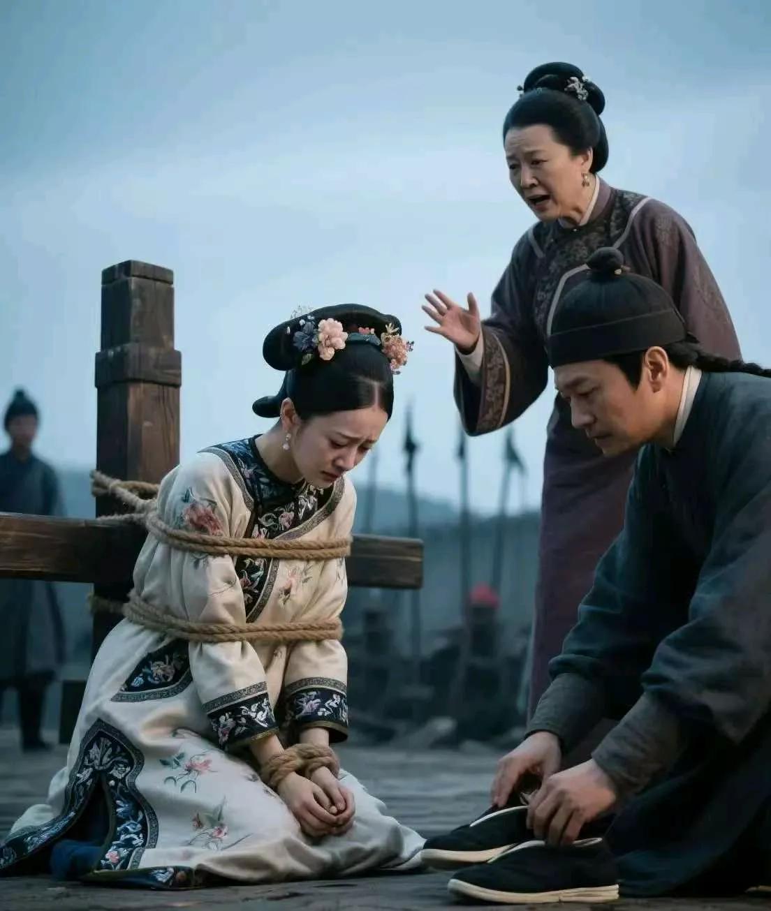 嘉靖年间，女子被五花大绑，跪在刑场上。一旁的继母大吼：“说！跟你私通的男人是谁？