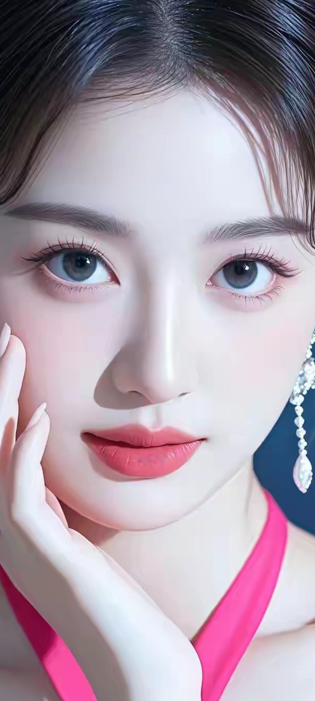 梦幻般的少女，粉嫩妆容，温柔眼神，让人心动不已💖✨