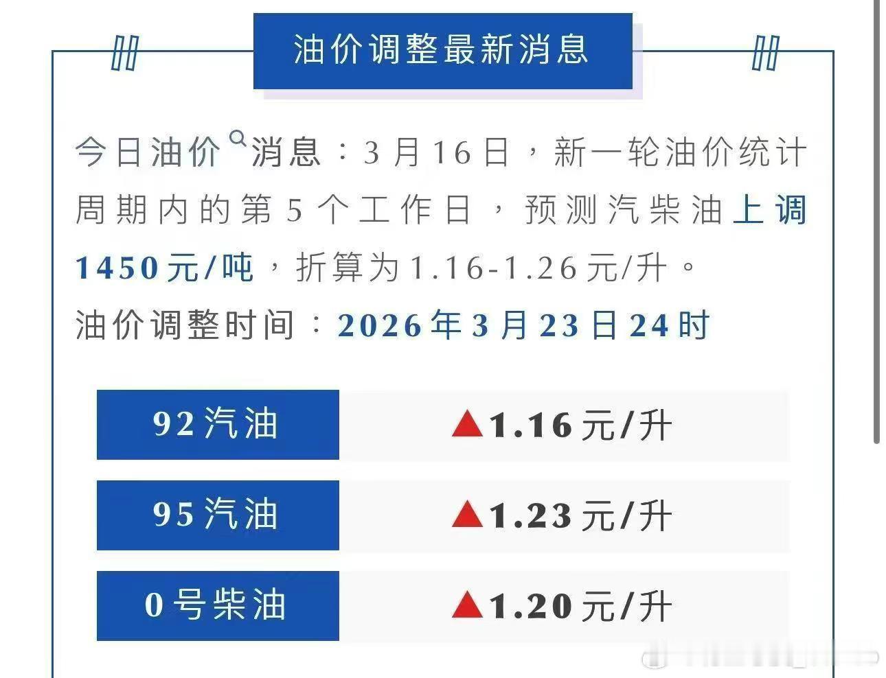 理解喜迎吧昨儿又加了点油价